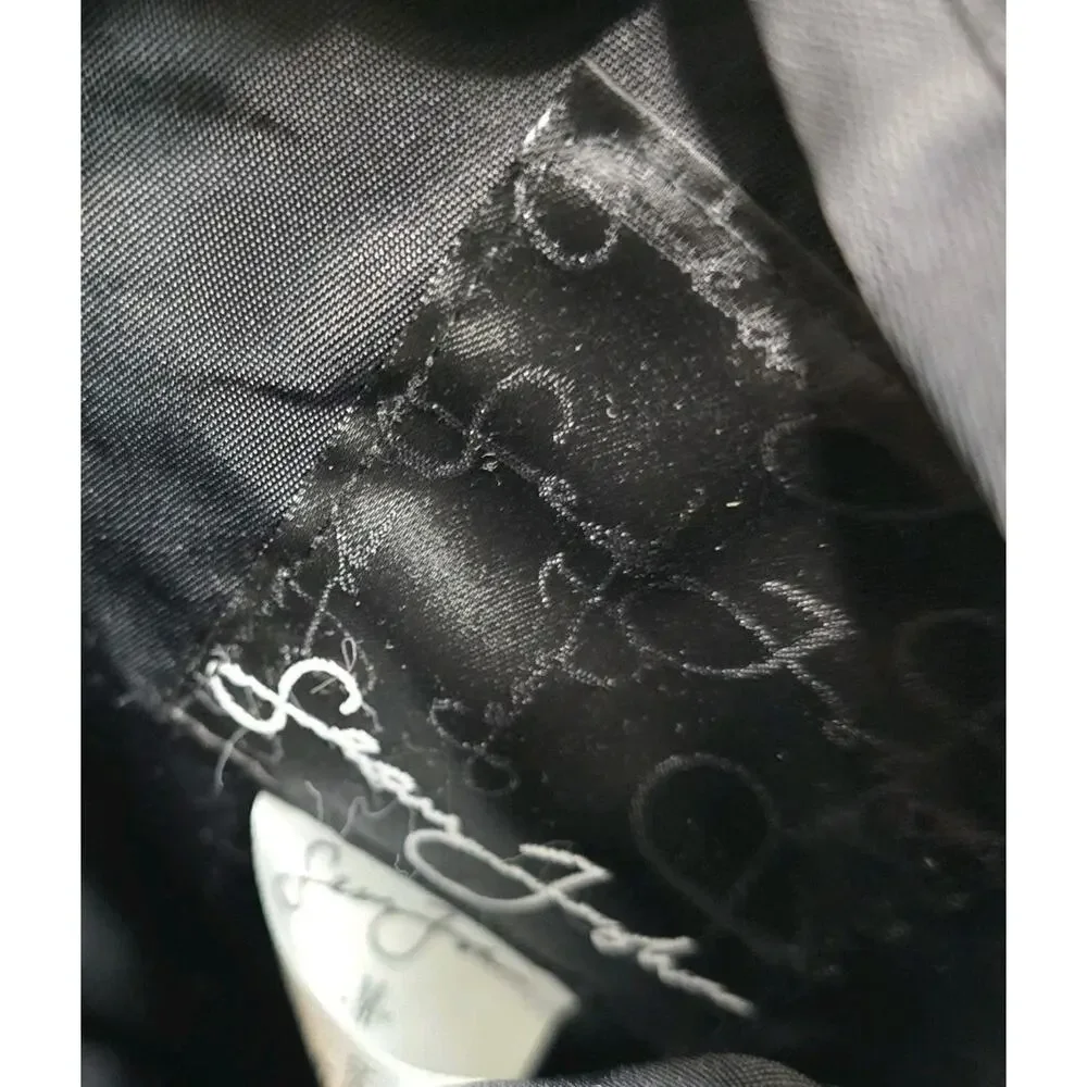Vintage Y2K Jacket Mens Large Black Bomber Zip Sean John P Diddy Satin Coat Rare